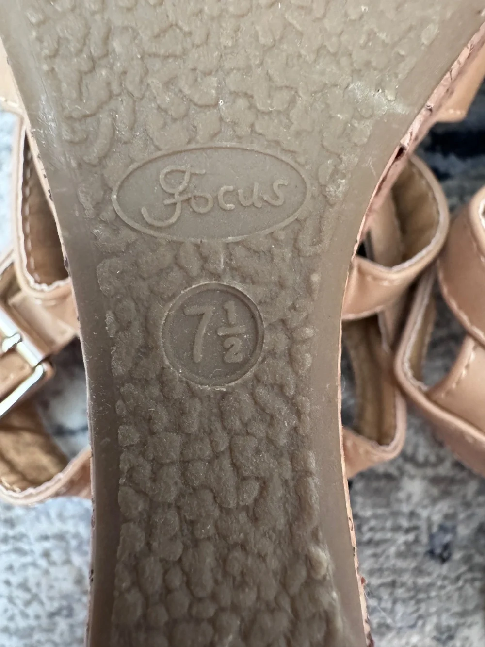 Women's Tan Strappy Block Wedges Sandals